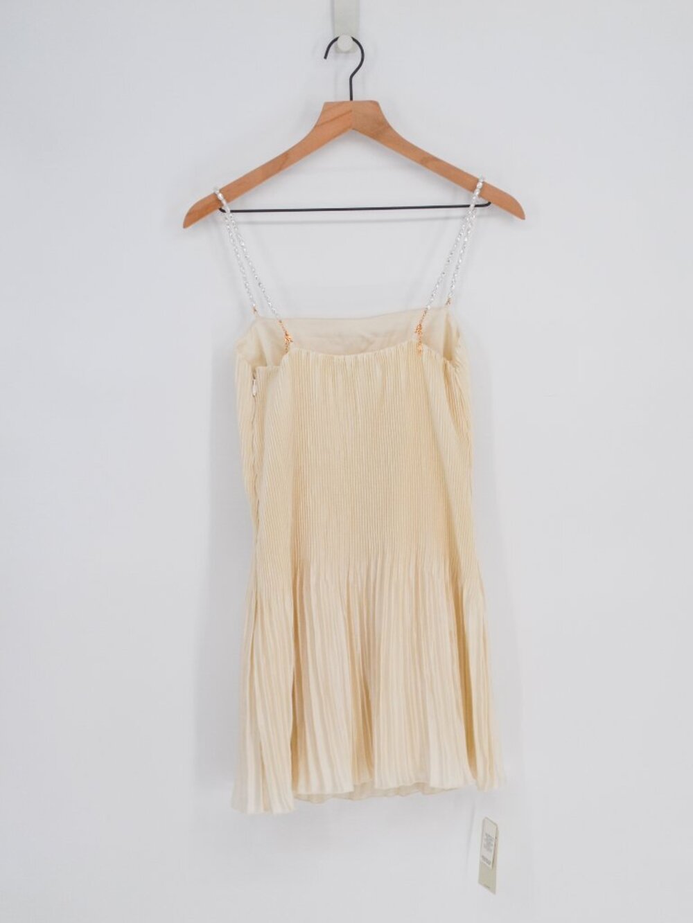 Abercrombie & Fitch The A&F Giselle Faux Pearl Pleated Mini Dress White S - Picture 3 of 8